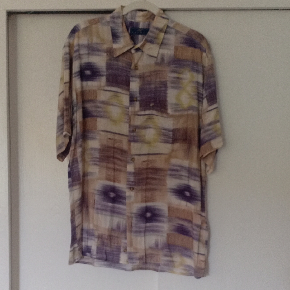 Vintage New Man abstract patterned Button shirt w/ chest pocket